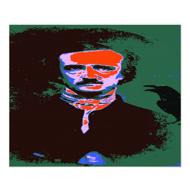 Impression Photo Portrait d'Edgar Allan Poe Pop Art (Devant)