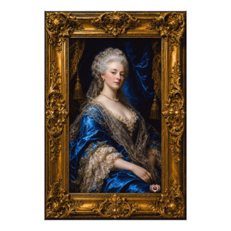 Impression Photo Portrait doré de velours bleu d'Odette Morelle
