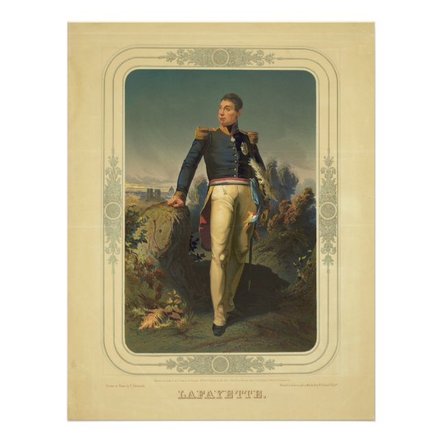 Impression Photo Portrait du Général Marquis de Lafayette (Devant)