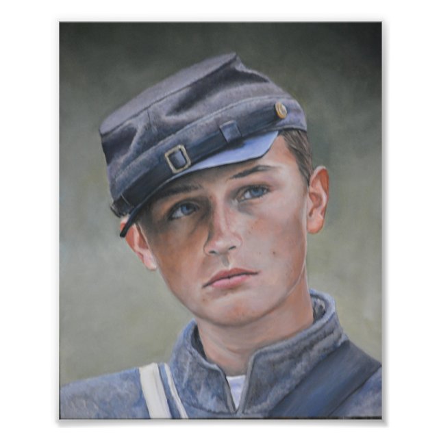 Impression Photo Portrait du jeune soldat de la guerre civile (Devant)