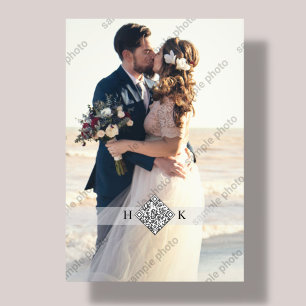Impression Photo Portrait mariage   Code QR du monogramme
