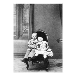 Impression Photo Portrait Vintage Hantant de Frères et Sœurs 
