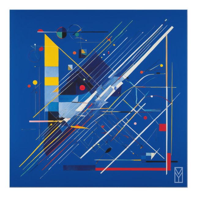 Impression Photo Pôster Kandinsky e o Caos da Tela Azul (Devant)