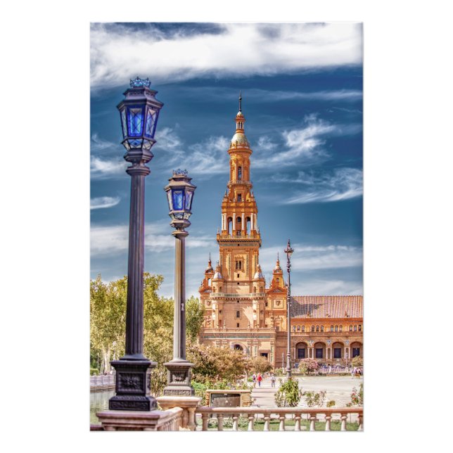 Impression Photo Poteaux lumineux sur la Plaza de Espana (Devant)