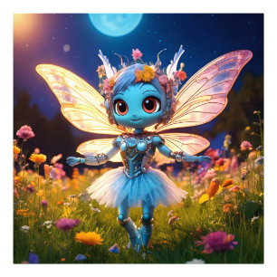 Impression Photo Poupée robot danseuse de ballet dans les fleurs sa