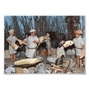 Impression Photo Poupées à l'époque préhistorique.