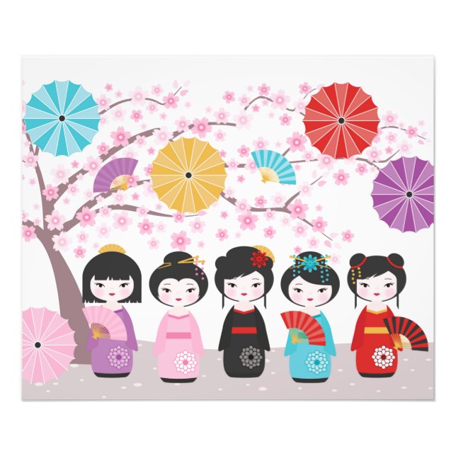 Impression Photo Poupées japonaises Kokeshi (Devant)