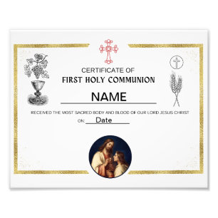 Impression Photo Premier certificat de communion