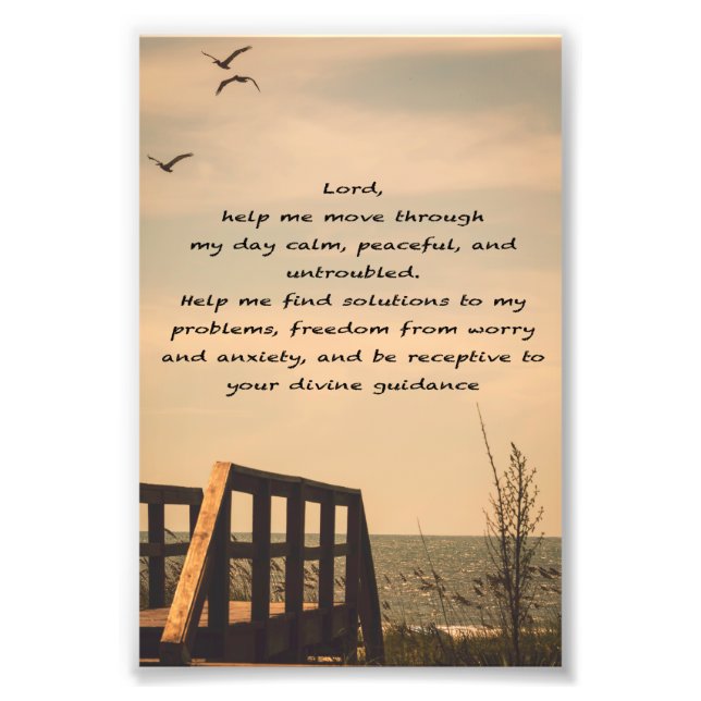 Impression Photo Prière Serenity Peace Guidance Sunny Seascape (Devant)