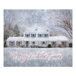 Impression Photo Primitive Winter Snow Country Rustic Open House