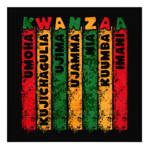 Impression Photo Principes de Retro Grunge Kwanzaa
