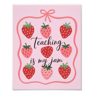 Impression Photo Professeur amoureux de fraise l'enseignement est m