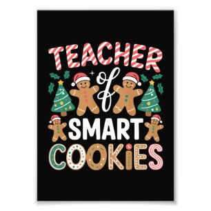 Impression Photo Professeur de Noël de biscuits intelligents pain d