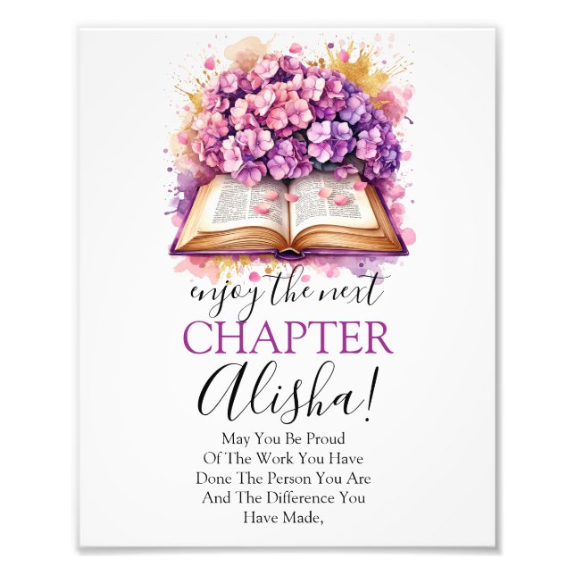 Impression Photo Profitez du prochain chapitre Book Retirement Sign (Devant)