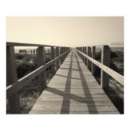 Impression Photo Promenade sur la plage de Sepia