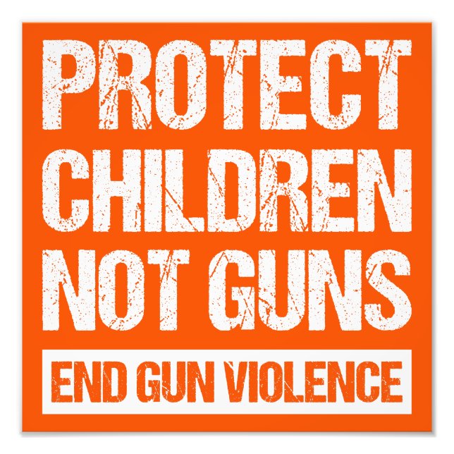 Impression Photo Protéger les enfants, et non les armes à feu - met (Devant)