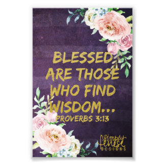 Impression Photo Proverbes 3:13 Bienheureux Écriture De Sagesse