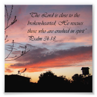 Impression Photo Psaume de coucher rose 24:18 Encouragement Bible I