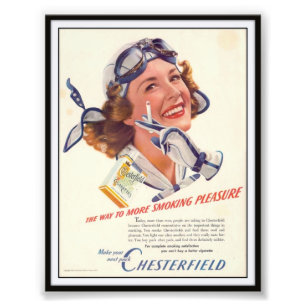 Impression Photo Publicité vintage Chesterfield Cigarette 1940