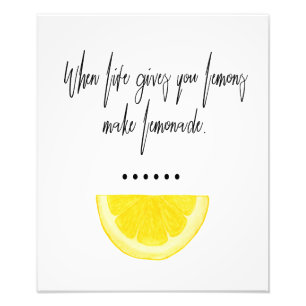Impression Photo Quand la vie vous donne des citrons Calligraphie A