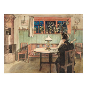 Impression Photo Quand les enfants sont allés au lit par Carl Larss