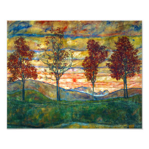 Impression Photo Quatre arbres   Egon Schiele  