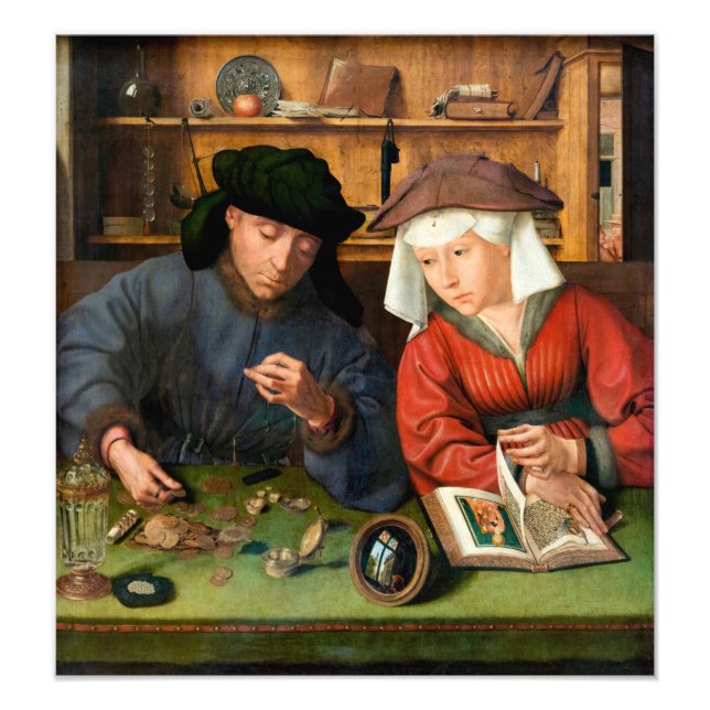 Impression Photo Quentin Matsys - Le Moneylender et sa femme (Devant)