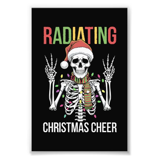 Impression Photo Radiologie Noël Père Noël Skeleton Xray Technicien (Devant)