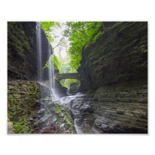 Impression Photo Rainbow Falls & cascade, Watkins Glen, New York