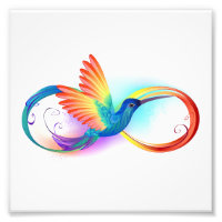 Rainbow Hummingbird with Infinity symbol