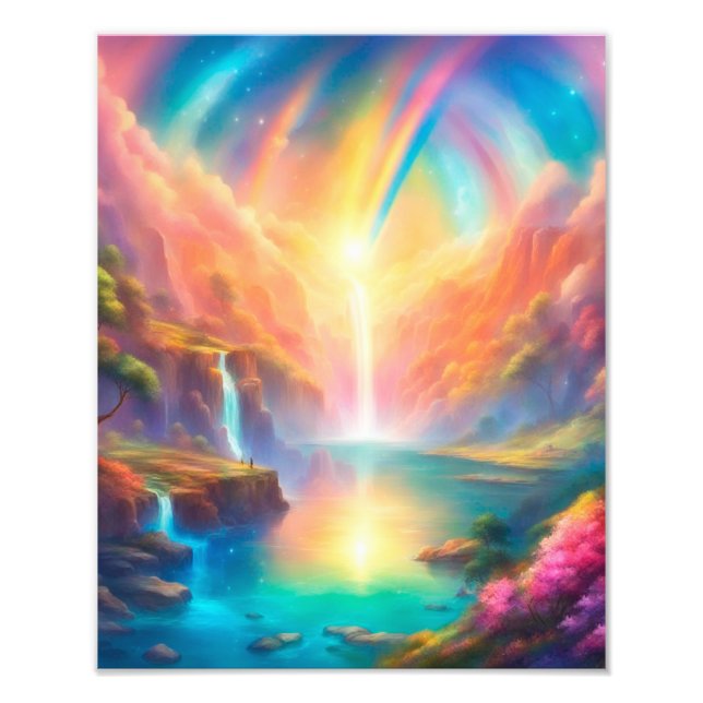 Impression Photo Rainbow waterfall landscape (Devant)