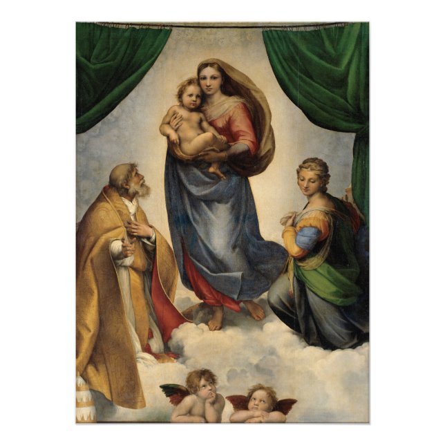 Impression Photo Raphael - La Vierge Sixtine (Devant)