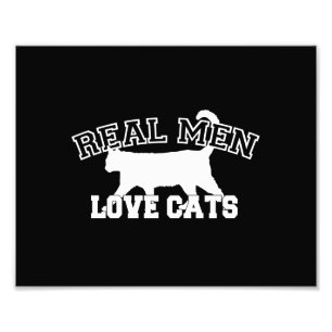 Impression Photo Real Men Love Cats Design graphique sur Décor Noir