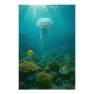 Impression Photo Realistic Underwater Jellyfish in Zakynthos