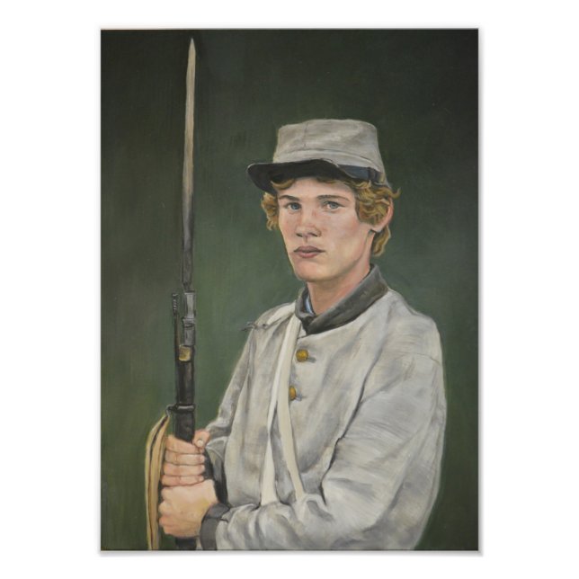 Impression Photo Rebel Soldat de la guerre civile Portrait Art Impr (Devant)