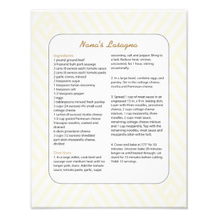 Impression Photo Recette Favorite Famille Chevron - Lasagna