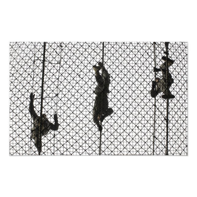 Impression Photo recrues accomplissant un obstacle (Devant)