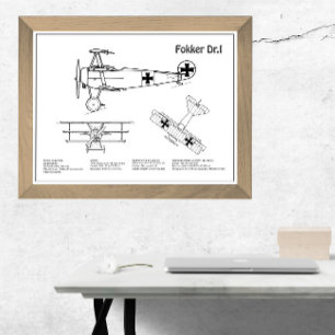 Impression Photo Red Baron Fokker Dr.1 - Plan d'avion BD