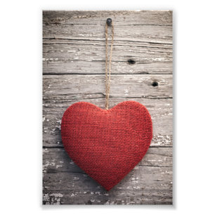 Impression Photo Red Burlap Heart