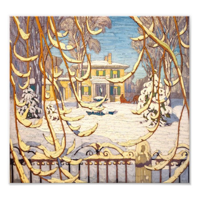 Impression Photo Red Sleigh House, hiver | Lawrence Harris | (Devant)