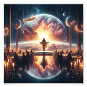 Impression Photo Réflexion divine : Jésus en Harmonie cosmique"