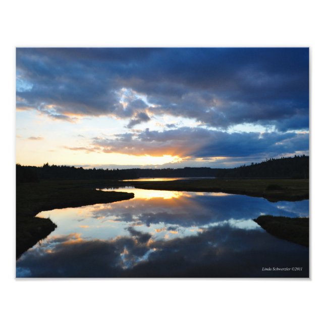 Impression Photo Réflexion du coucher de soleil 11X14 (Devant)