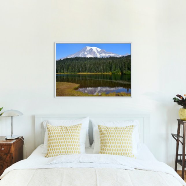 Impression Photo Réflexion du Mont Rainier et du lac (In Situ Framed)