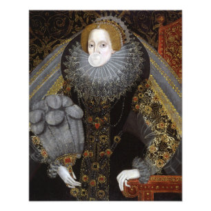 Impression Photo Reine Elizabeth I soufflant un chewing-gum blanc