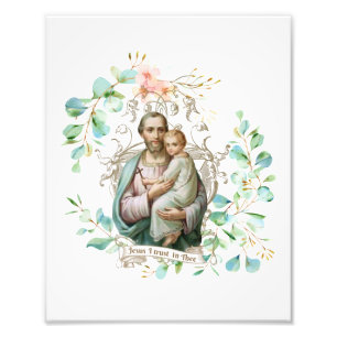 Impression Photo Religieux Vintage catholique Saint-Joseph Enfant J