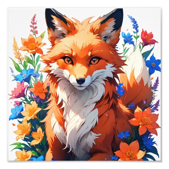 Impression Photo Renard à fleurs (Devant)
