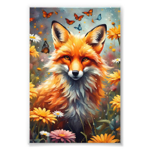 Impression Photo Renard dans la prairie