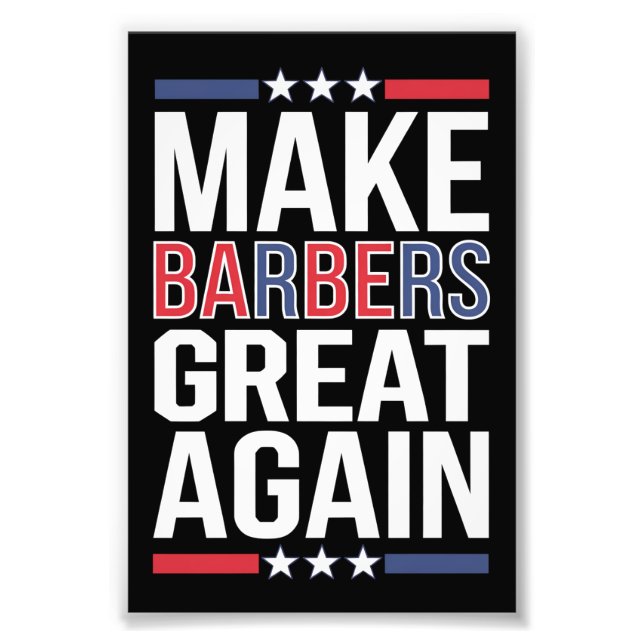 Impression Photo Rendre les barbiers plus grands pour Trump 2024 (Devant)