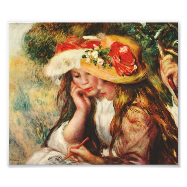 Impression Photo Renoir Deux Filles Lire dans le jardin Imprimer (Devant)