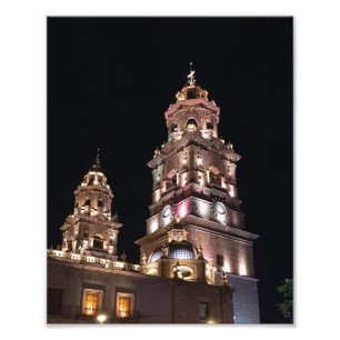 Impression Photo repère les tours de la cathédrale de Morelia la nu